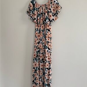 Floral Maxi Dress with Ruffle Sleeves